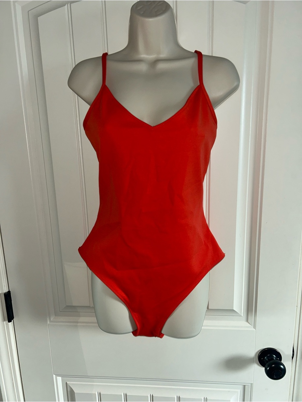 NWT Good American Bright Poppy V-Neck One-Piece Swimsuit Sz 3